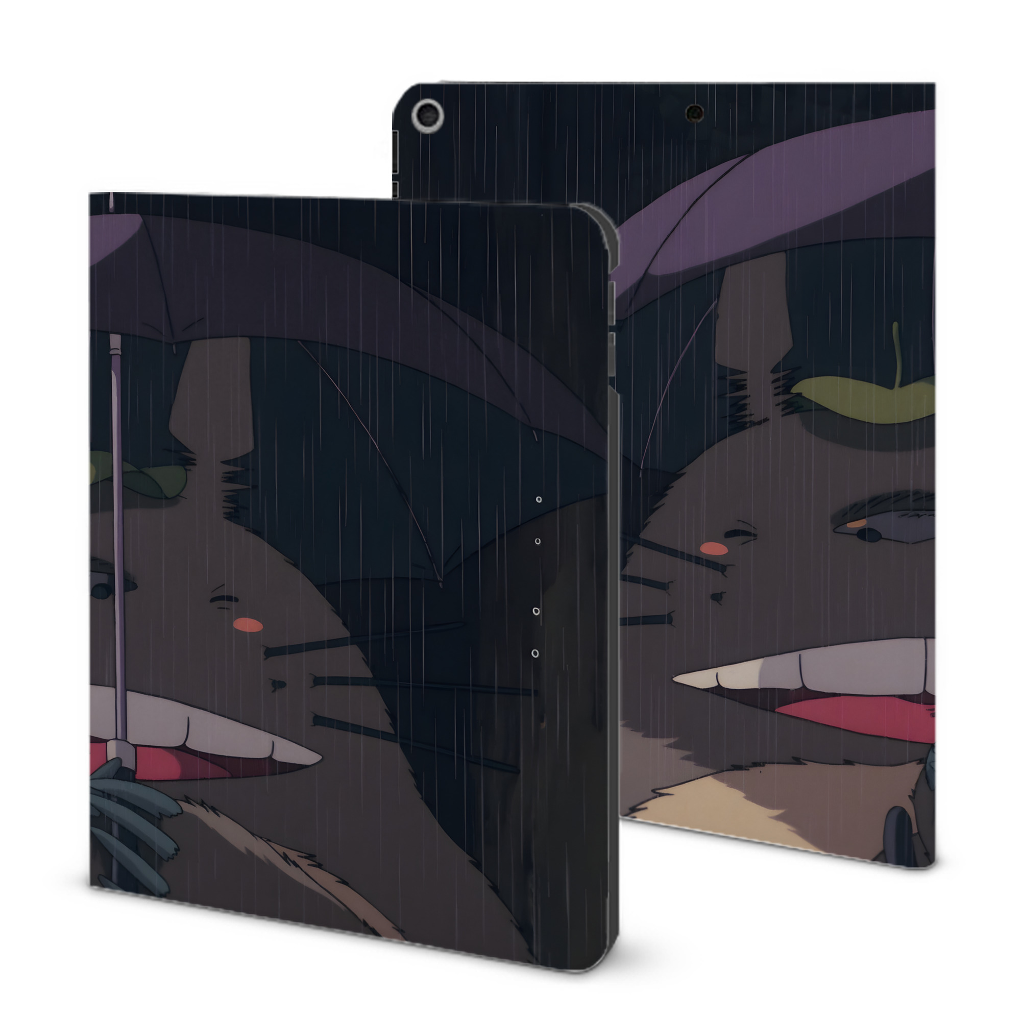 （画像用） となりのトトロ 草壁メイ 草壁サツキ My Neighbor Totoro Satsuki Kusakabe Mei Kusakabe IPad ケース ブック型 PUレザー TPU 耐衝撃 軽量 薄型 ペン収納なし 全面保護 IPad 各モデル対応